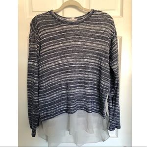BCBGeneration blue and white striped knit top